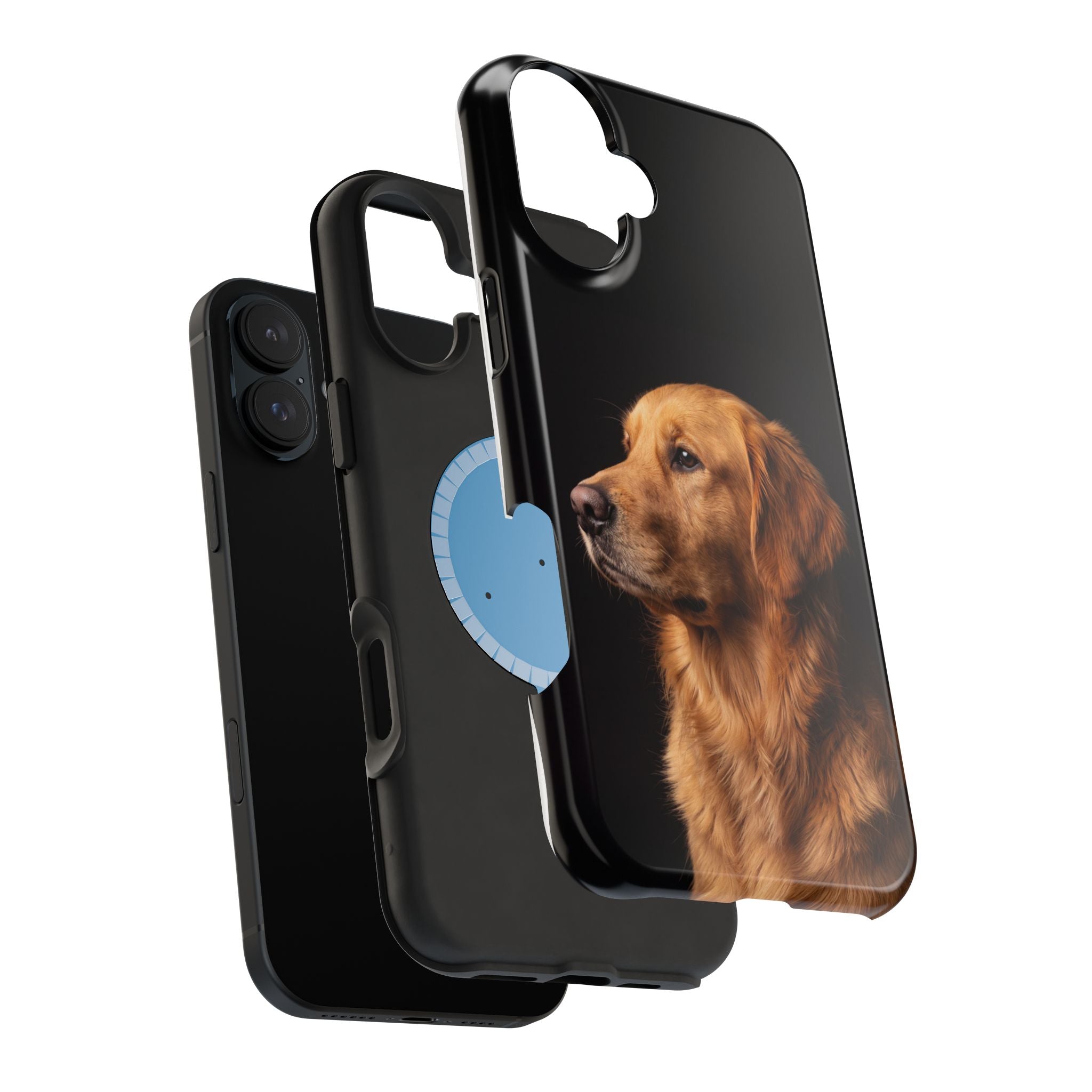 Golden Retriever Portrait Phone Case — Impact-Resistant Wireless Charging Cover