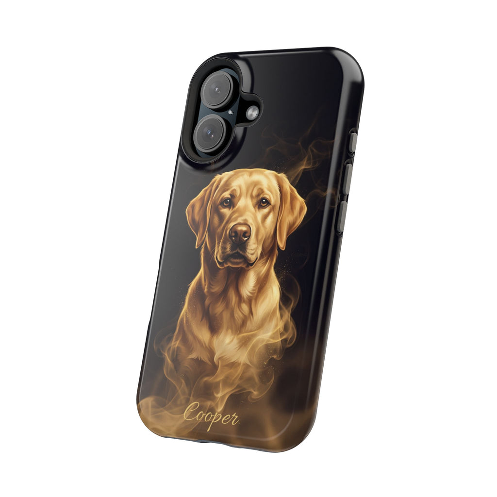 Personalized Gold Smoke Labrador Phone Case — Tough Magnetic Case with Wireless Charging