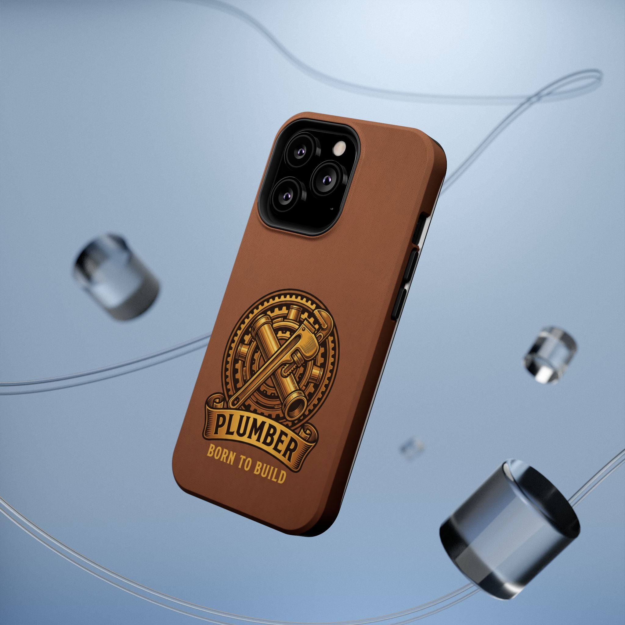 Plumber Born to Build Phone Case — Badge Wireless Charging Cover