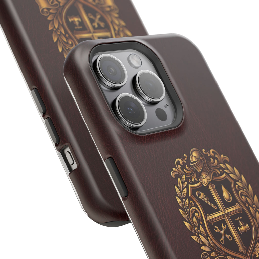 Plumber Crest Phone Case — Heraldic Shield Design Wireless Charging Cover