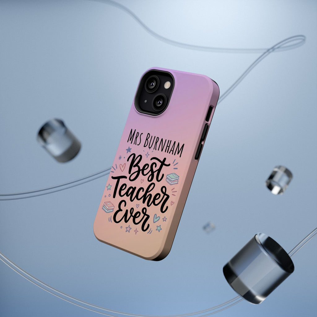 Best Teacher Ever Personalized Phone Case — Wireless Charging Cover