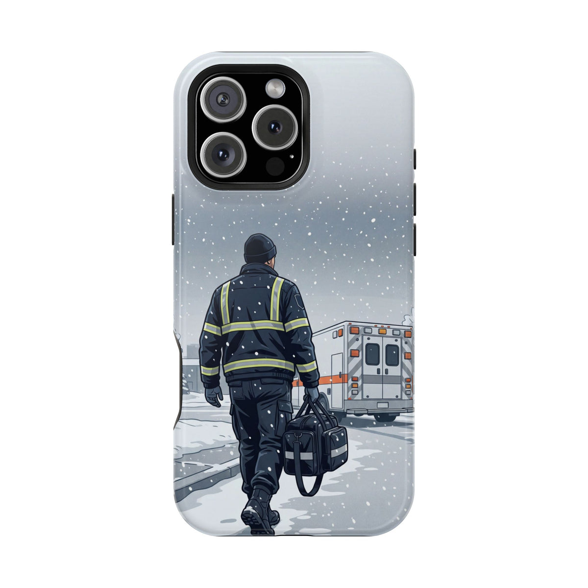 Bold Paramedic/EMT Portrait Phone Case — Magnetic Wireless Charging Cover