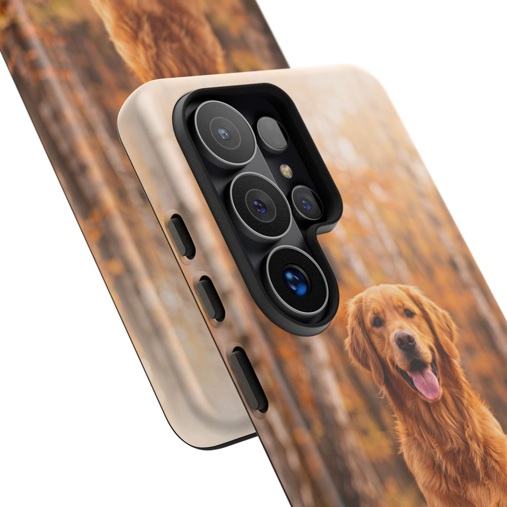 Golden Retriever Autumn Forest Phone Case | Happy Dog in Fall Foliage | Samsung & iPhone