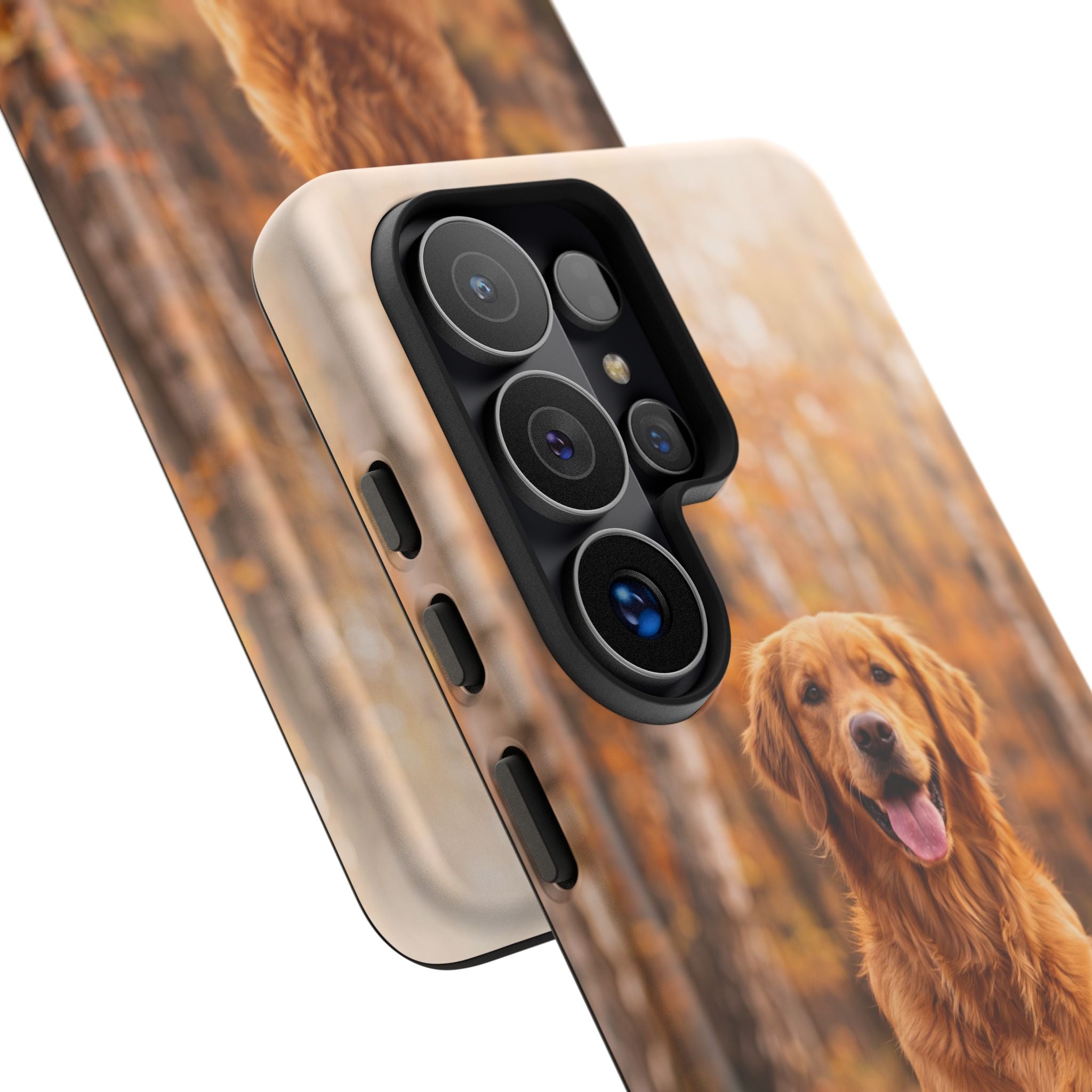 Golden Retriever Autumn Forest Phone Case | Happy Dog in Fall Foliage | Samsung & iPhone