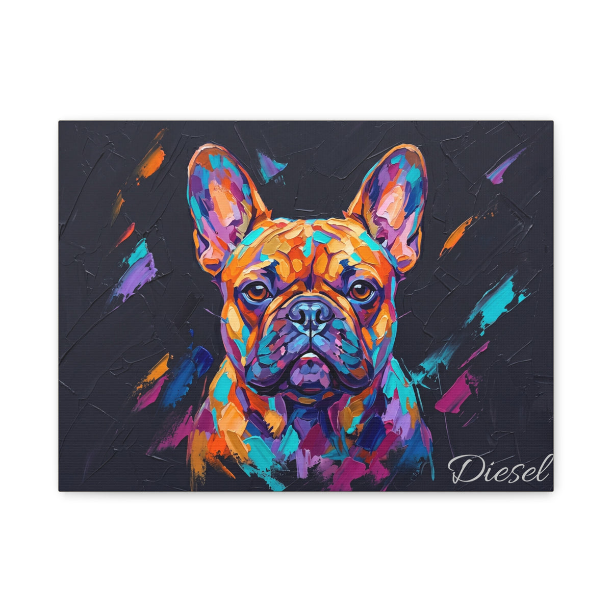 French Bulldog Personalized Canvas | Bold Brushstroke Wall Art
