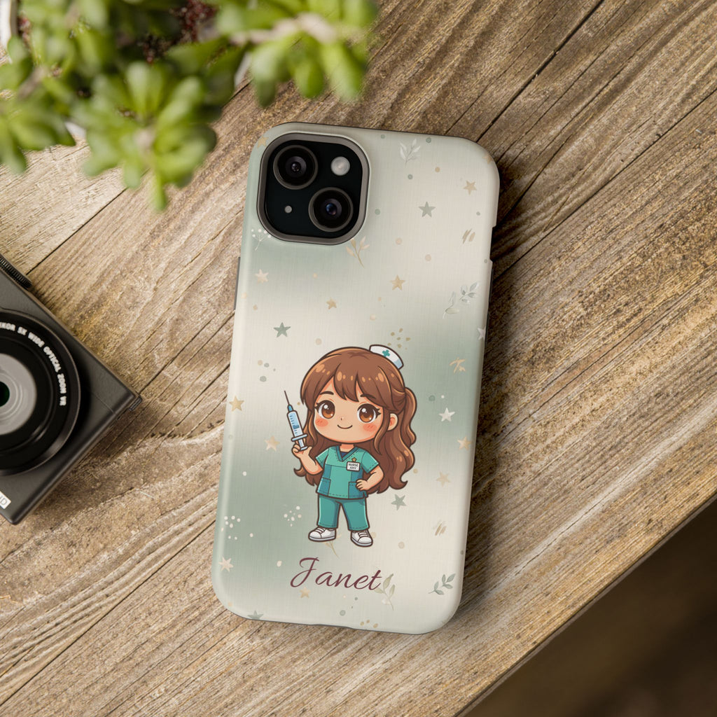 Personalized Nurse with Syringe Phone Case — Wireless Charging Cover