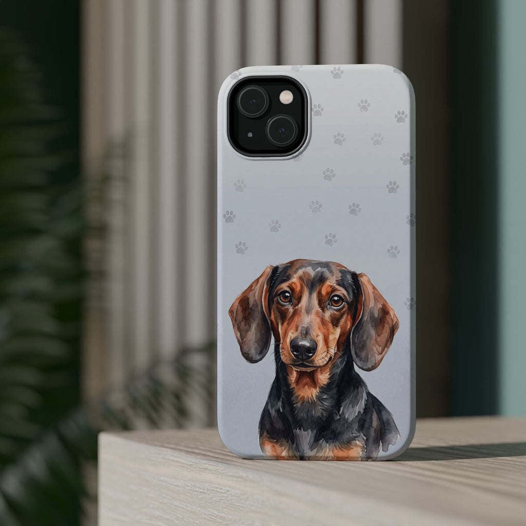 Dachshund Watercolor Portrait Phone Case | Elegant Sausage Dog Art Print | iPhone & Samsung