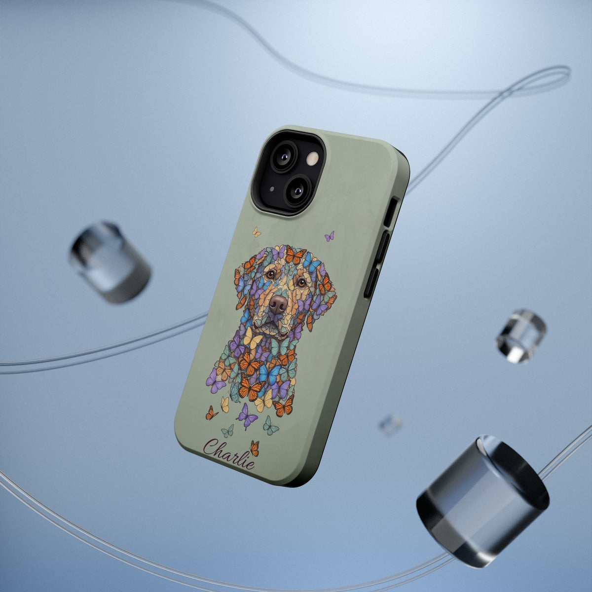 Personalized Butterfly Labrador Phone Case — Tough Magnetic Case with Wireless Charging