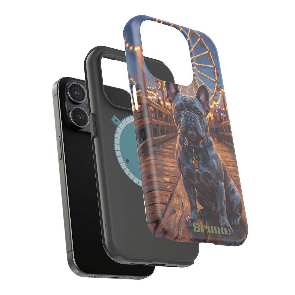 Personalized French Bulldog Pier Lights Phone Case — Wireless Charging Cover