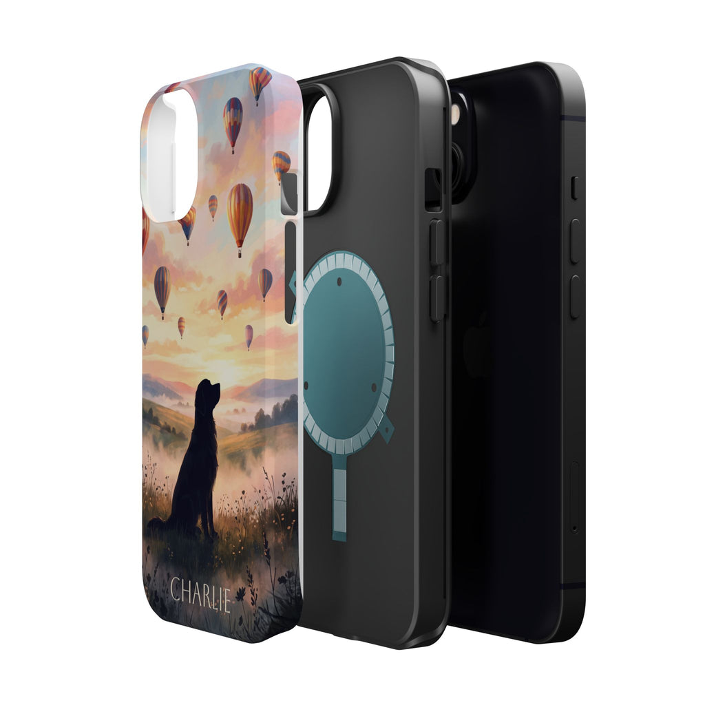 Personalized Golden Retriever Hot Air Balloon Phone Case — Wireless Charging Cover