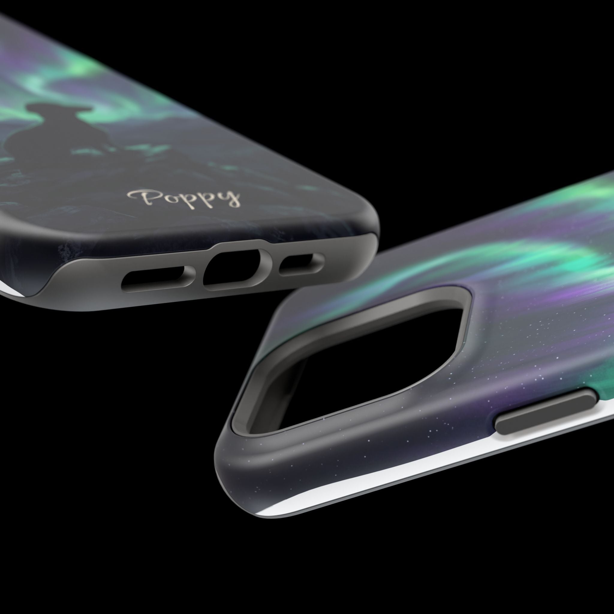 Personalized Dachshund Northern Lights Phone Case — Wireless Charging Cover