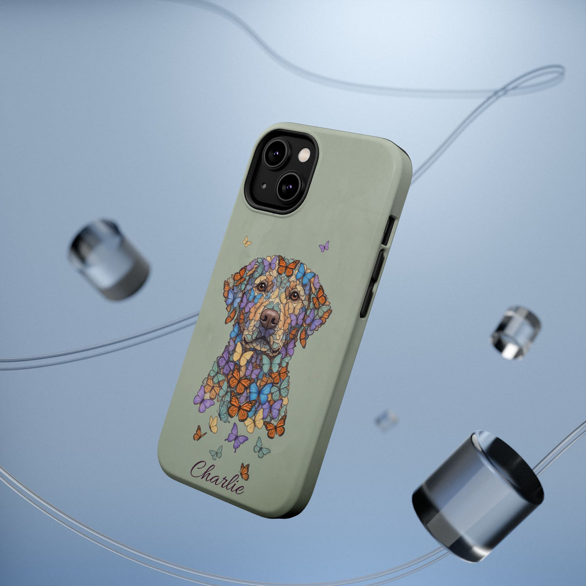 Personalized Butterfly Labrador Phone Case — Tough Magnetic Case with Wireless Charging