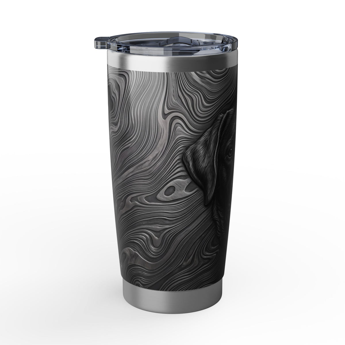 Labrador Tumbler | Damascus Steel Art — 20 oz Stainless Travel Mug