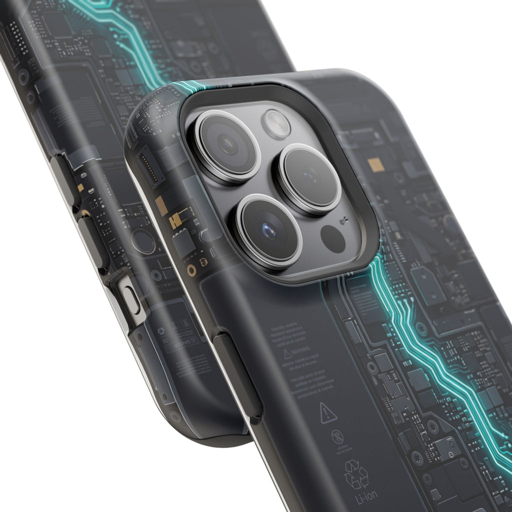 Cyan Bolt Electrician Phone Case — Electric Circuit Wireless Charging Cover