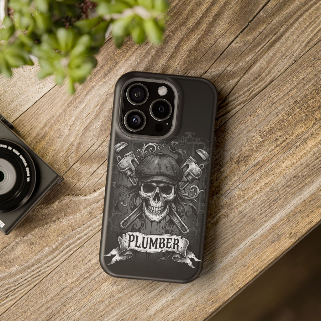 Skull & Wrenches Plumber Phone Case — Wireless Charging Cover