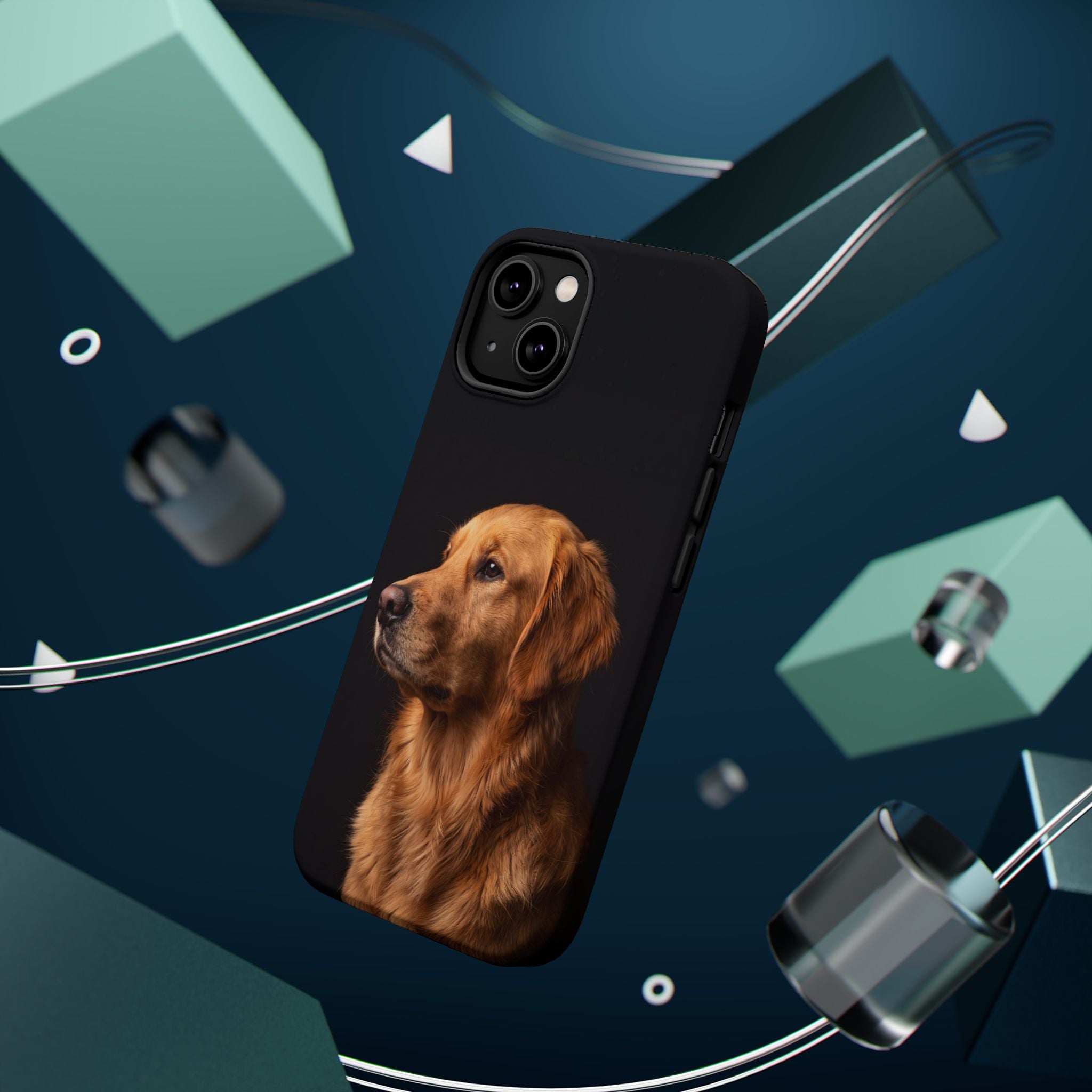 Golden Retriever Portrait Phone Case — Impact-Resistant Wireless Charging Cover