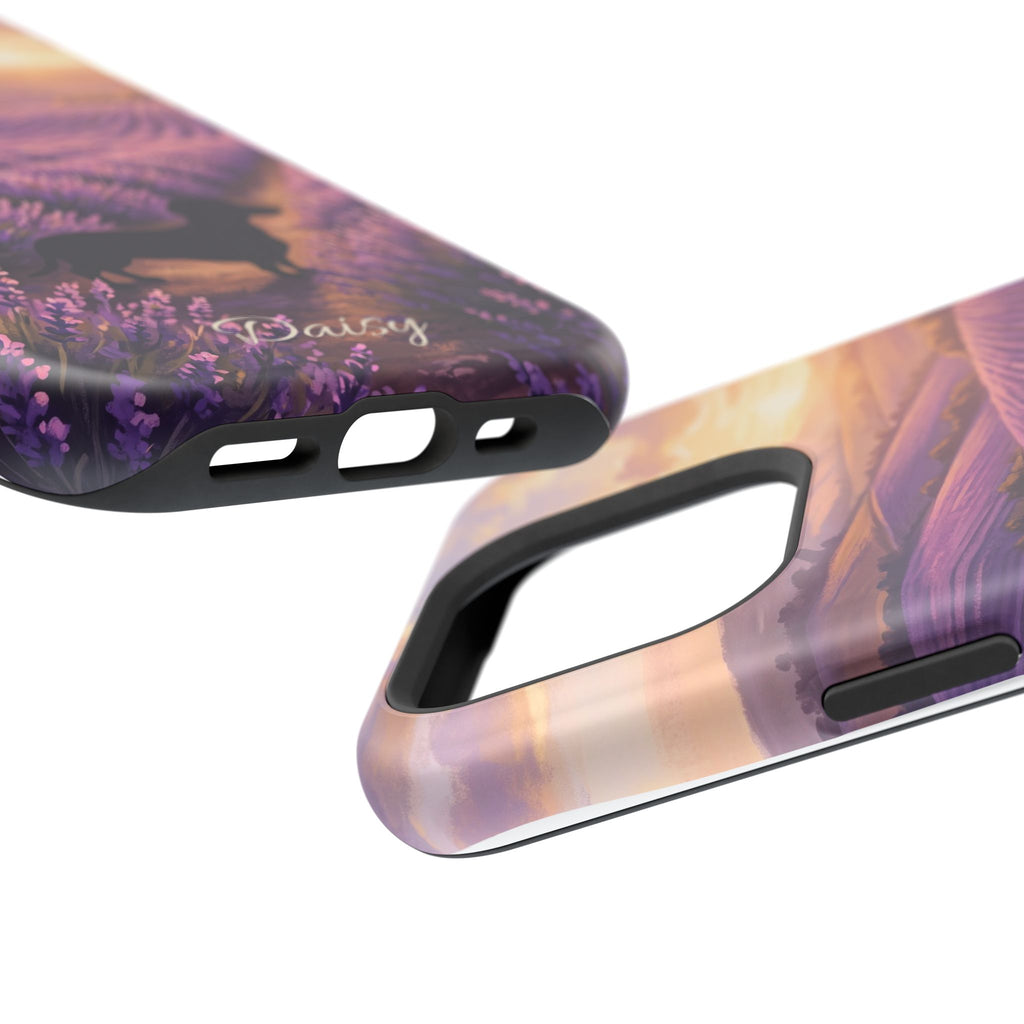 Personalized Dachshund Lavender Field Phone Case — Wireless Charging Cover