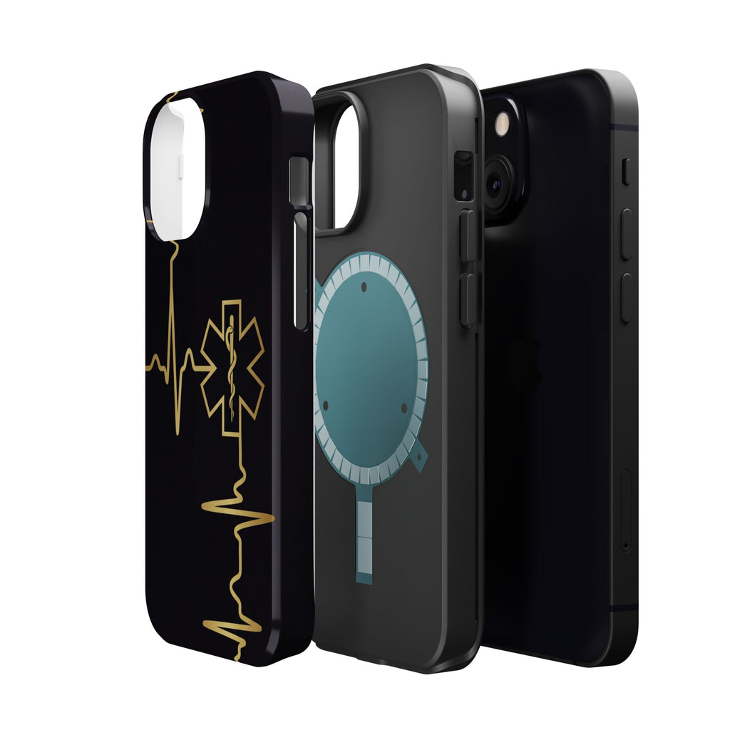 Paramedic/EMT Heartbeat Line Phone Case — Magnetic Wireless Charging Cover