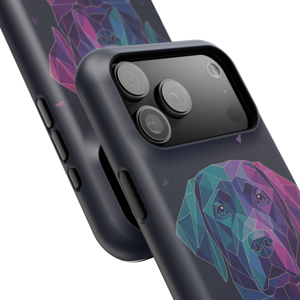 Geometric Labrador Phone Case — Tough Magnetic Case with Wireless Charging