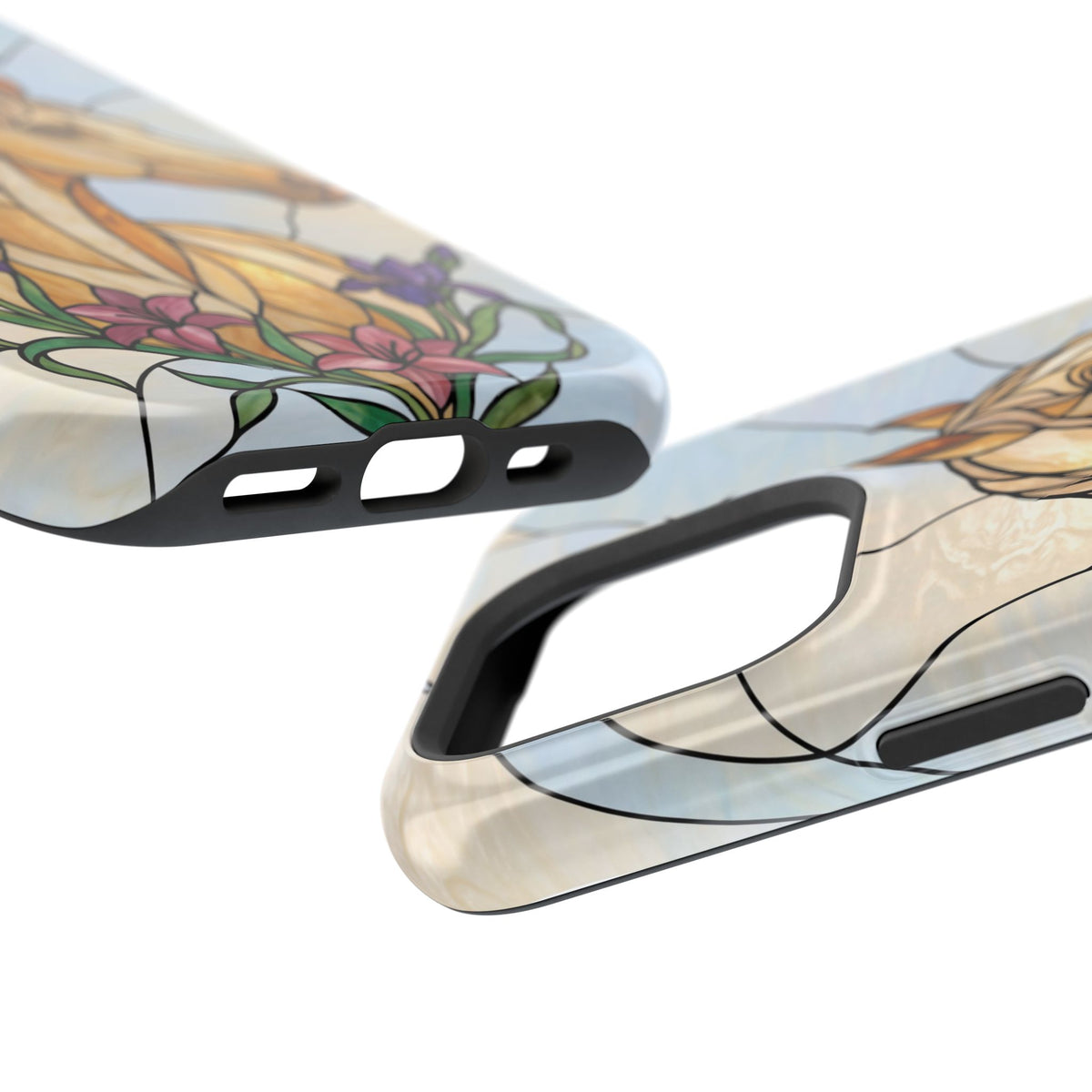 Floral Stained Glass Horse Phone Case — Tough Magnetic Case with Wireless Charging