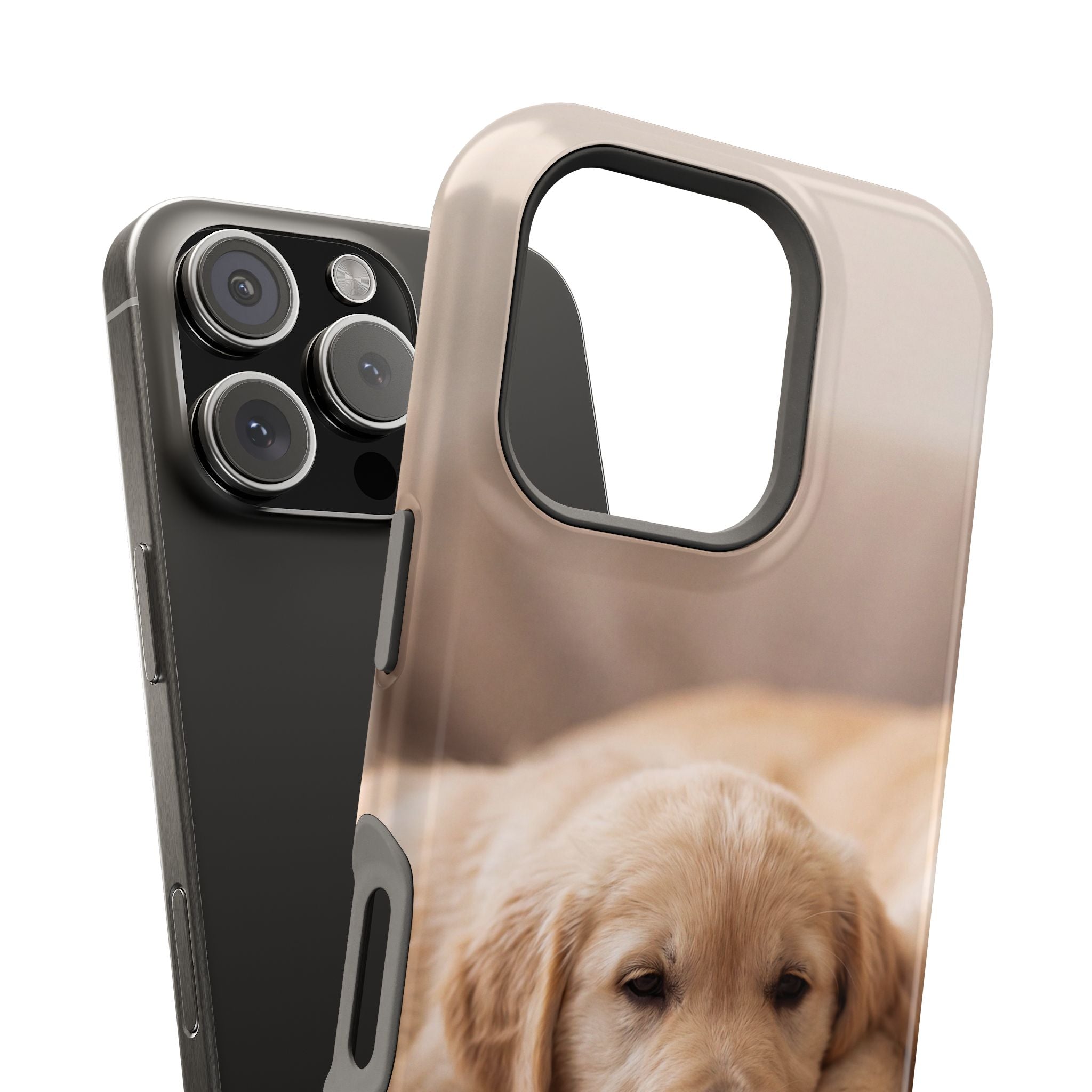 Golden Retriever Puppy Phone Case — Impact-Resistant Wireless Charging Cover