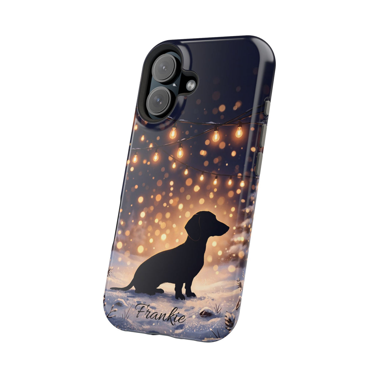 Personalized Dachshund Golden Sparks Phone Case — Wireless Charging Cover