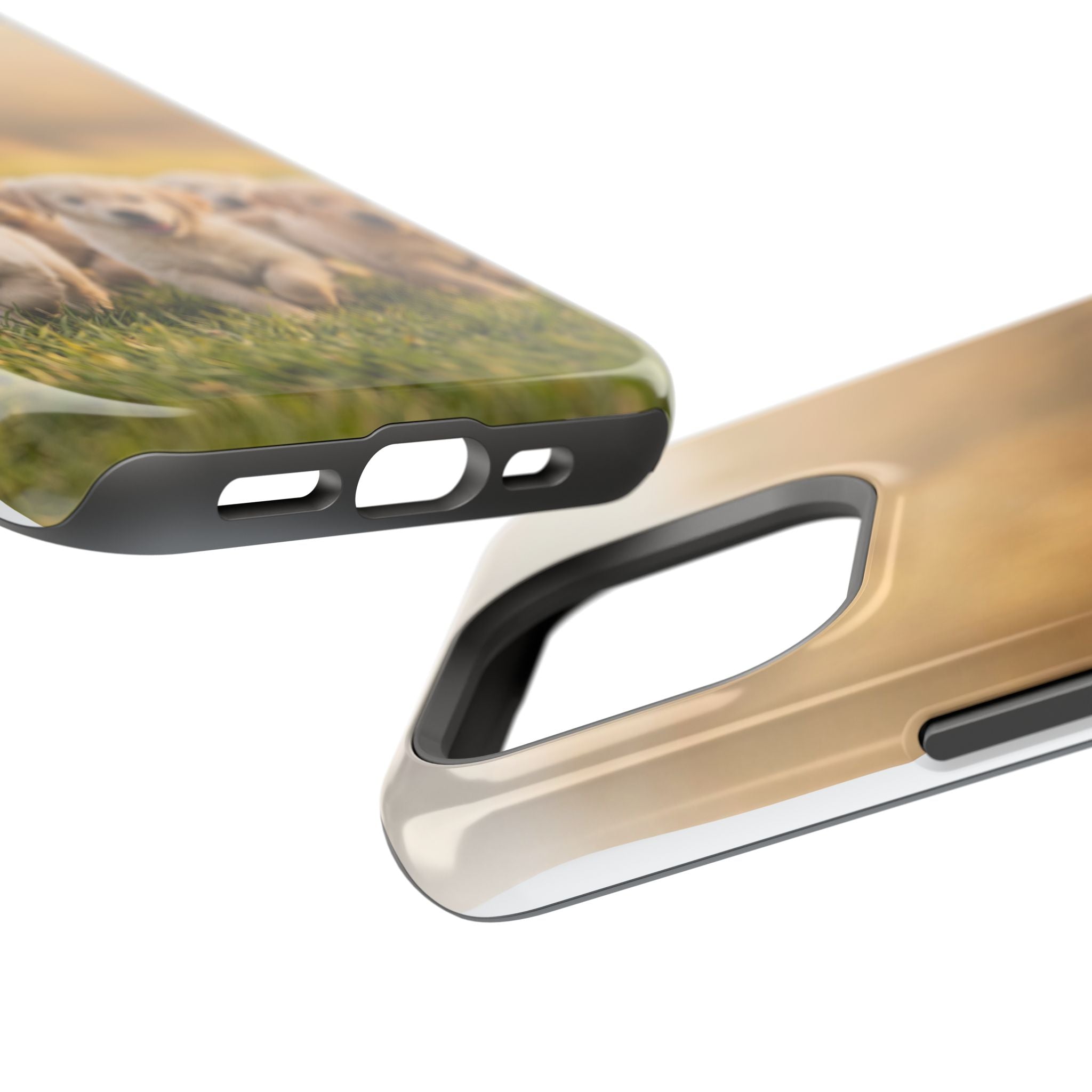Golden Retriever Puppies Phone Case — Impact-Resistant Wireless Charging Cover