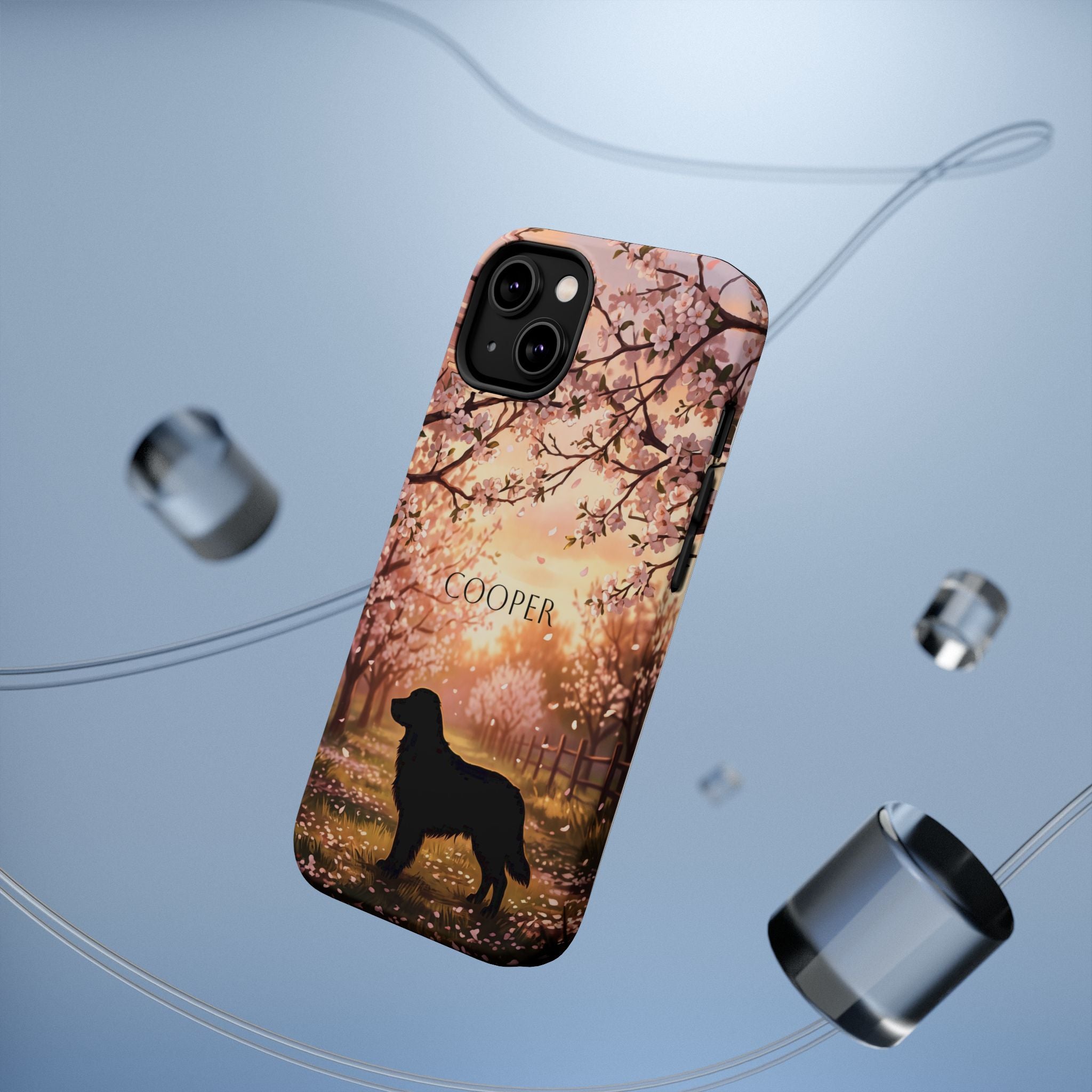 Personalized Golden Retriever Autumn Forest Phone Case — Wireless Charging Cover