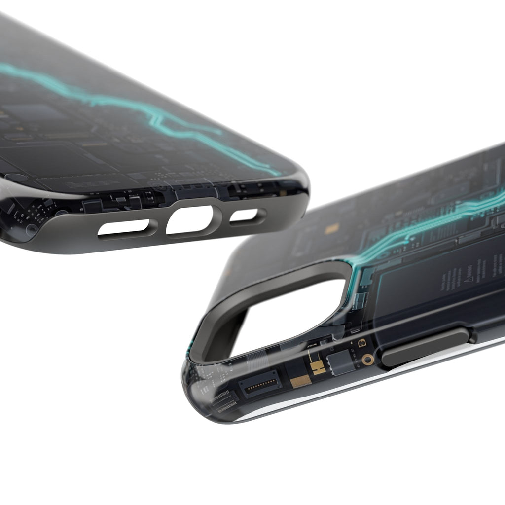 Cyan Bolt Electrician Phone Case — Electric Circuit Wireless Charging Cover
