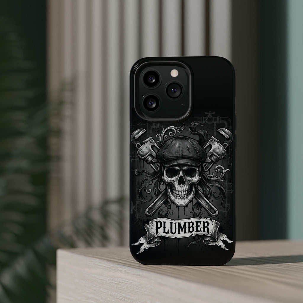 Skull & Wrenches Plumber Phone Case — Wireless Charging Cover