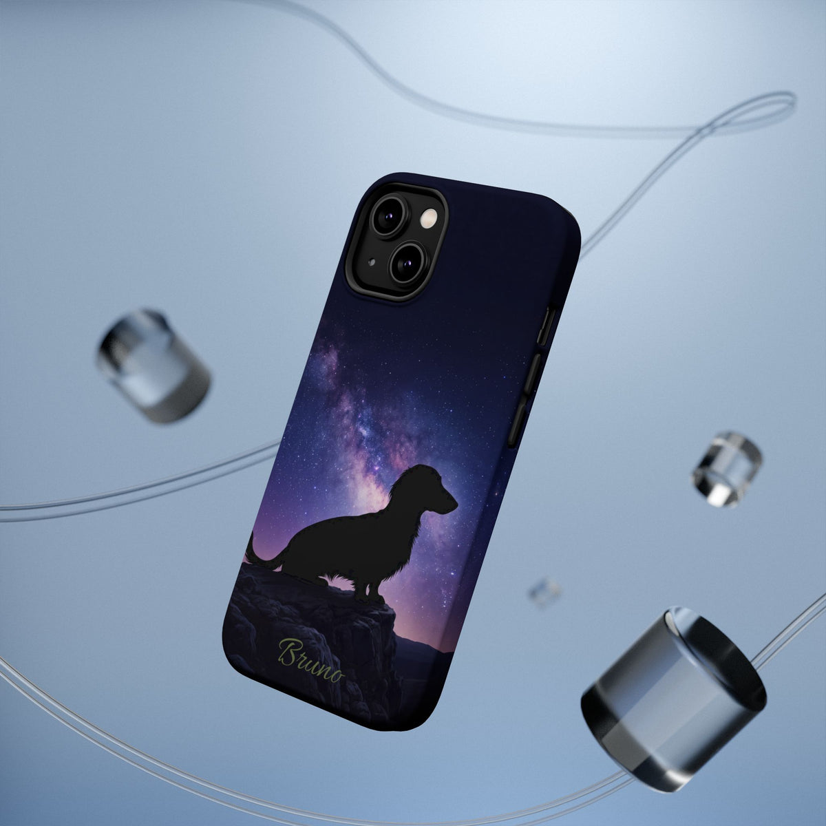 Personalized Dachshund Starry Night Phone Case — Wireless Charging Cover