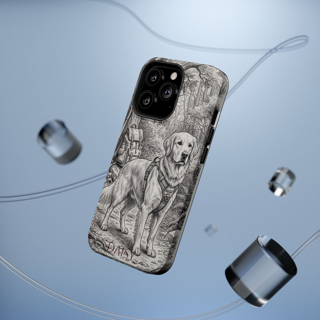 Personalized Golden Retriever Woodland Trail Phone Case — Wireless Charging Cover