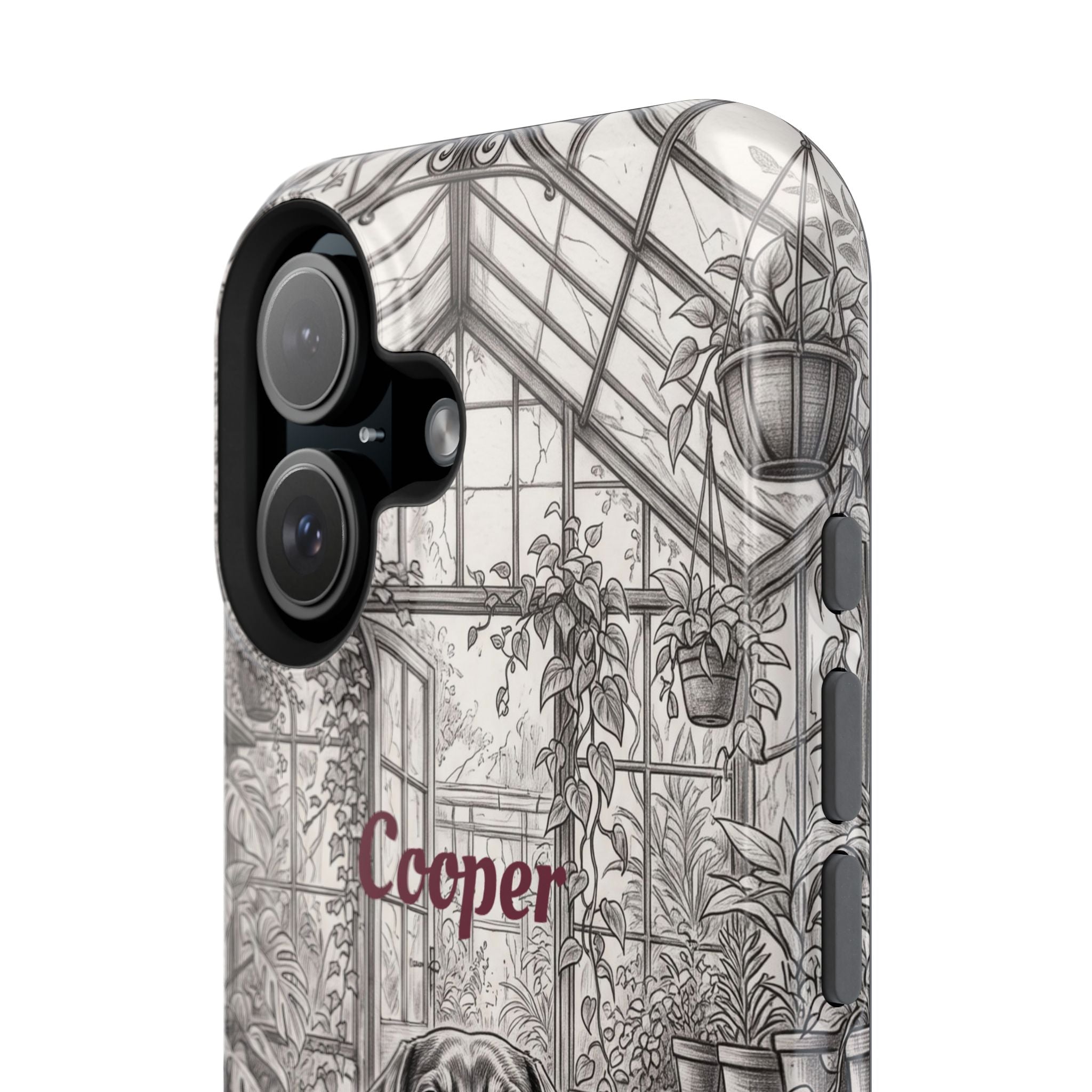 Personalized Dachshund Vintage Greenhouse Phone Case — Wireless Charging Cover