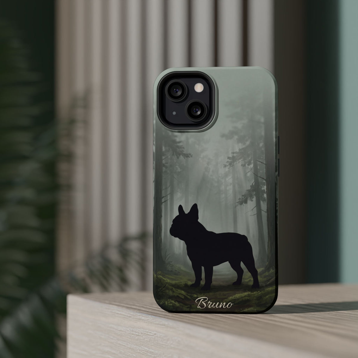 Personalized French Bulldog Misty Forest Phone Case — Wireless Charging Cover