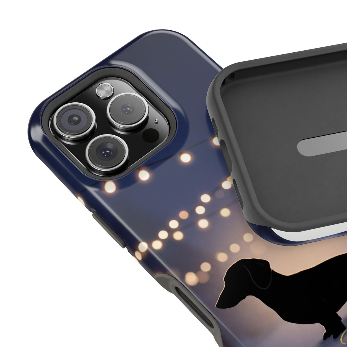 Personalized Dachshund Fairy Lights Phone Case — Wireless Charging Cover