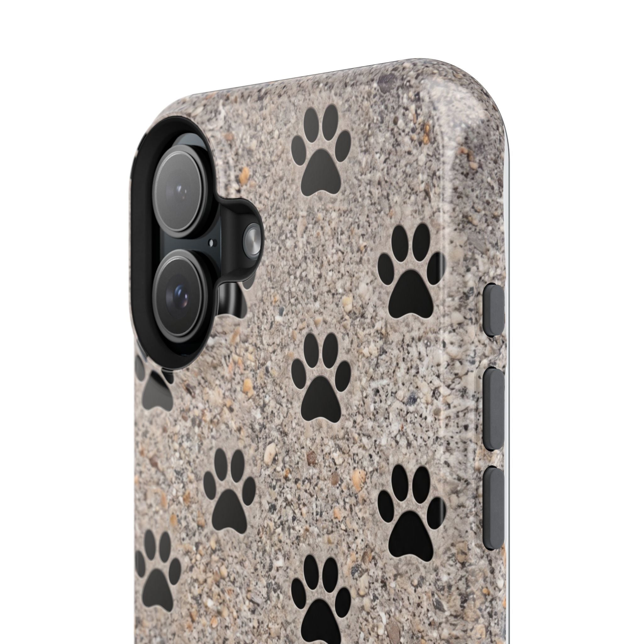 "A True Friend Leaves Paw Prints On Your Heart" Phone Case | Sentimental Stone-Texture Dog Paw Print Case | iPhone & Samsung