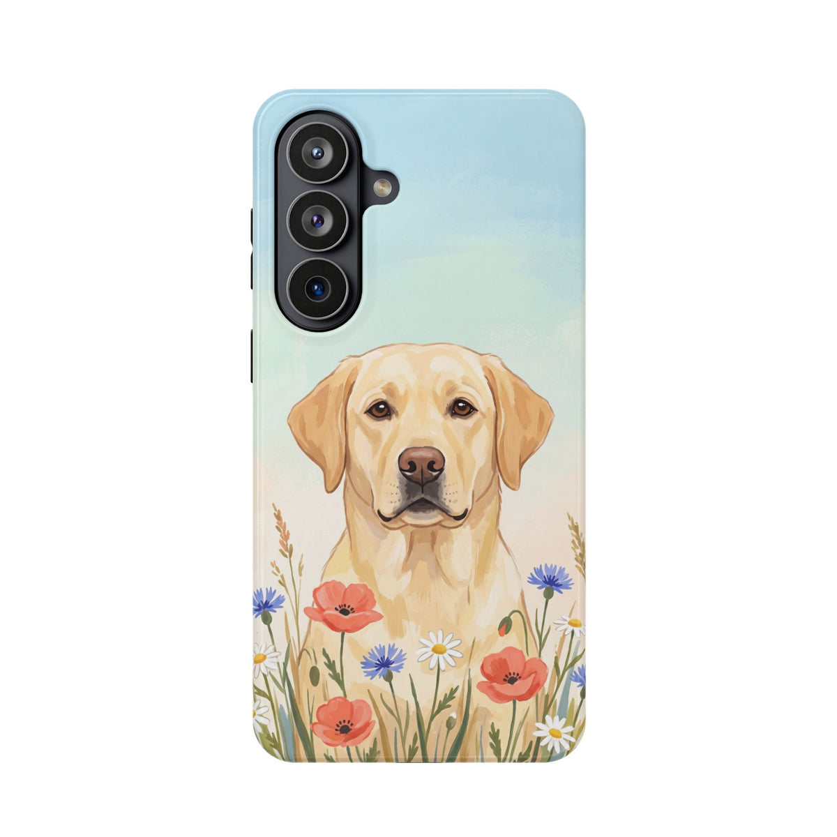 Labrador Wildflower Painting Phone Case — Tough Magnetic Case with Wireless Charging