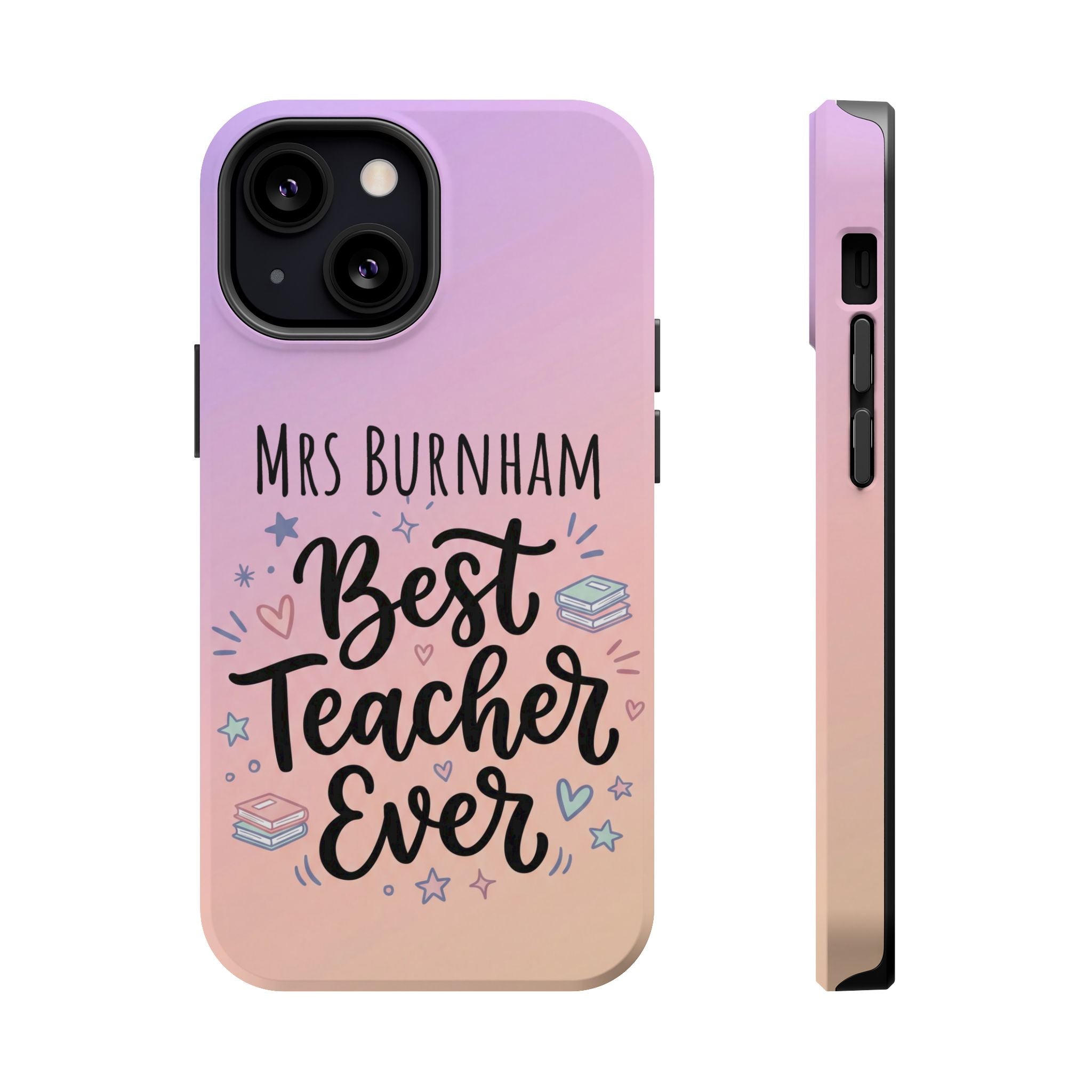 Best Teacher Ever Personalized Phone Case — Wireless Charging Cover