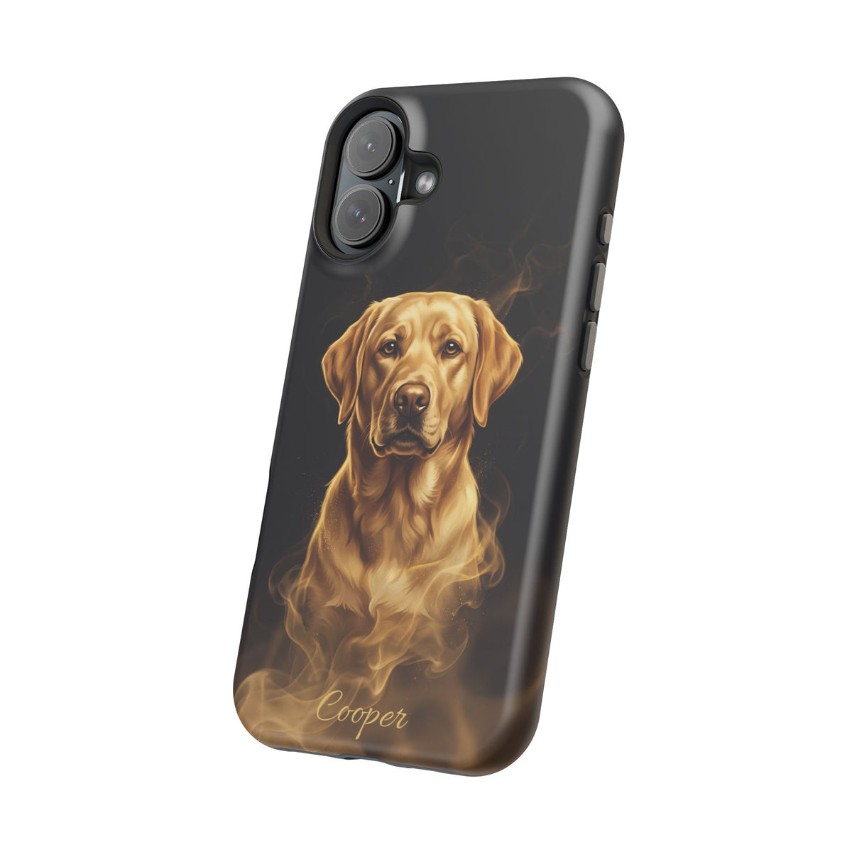 Personalized Gold Smoke Labrador Phone Case — Tough Magnetic Case with Wireless Charging