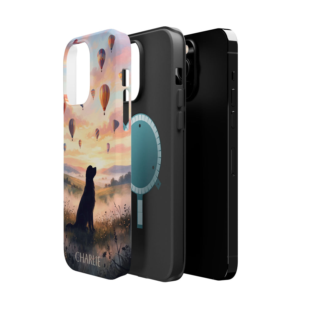 Personalized Golden Retriever Hot Air Balloon Phone Case — Wireless Charging Cover