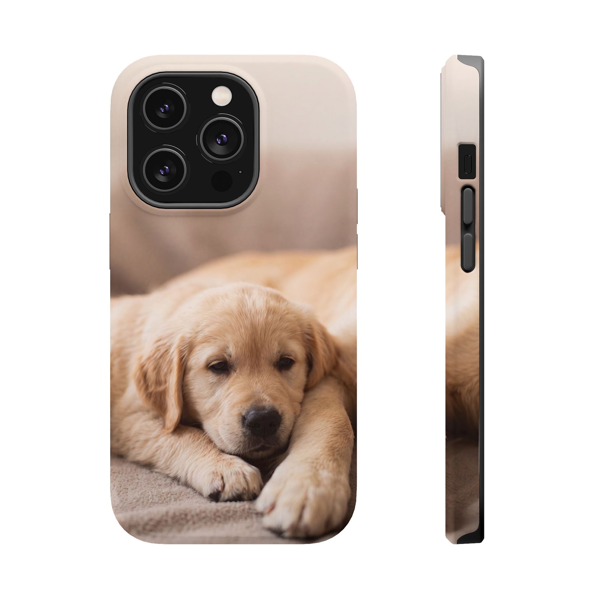 Golden Retriever Puppy Phone Case — Impact-Resistant Wireless Charging Cover
