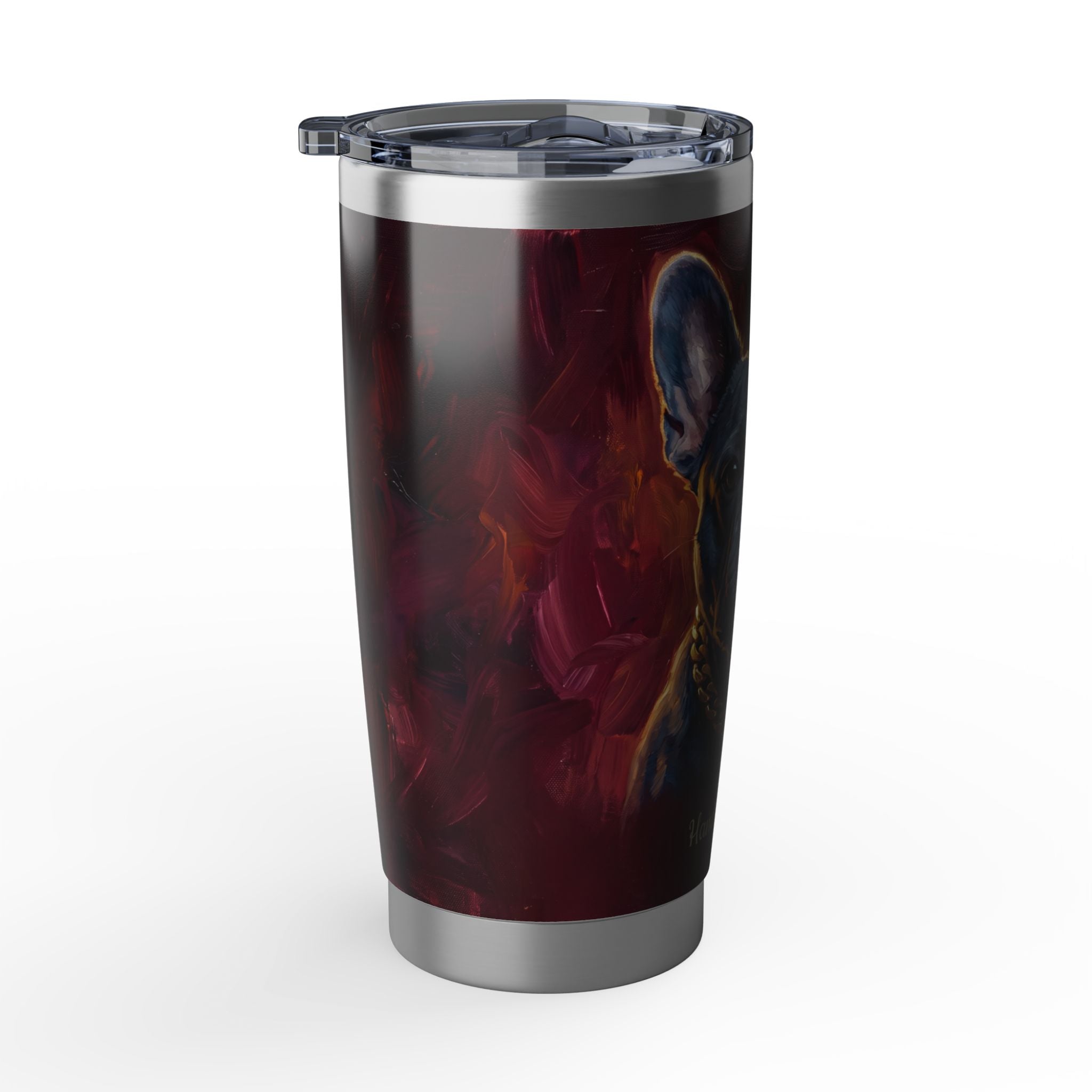 Personalized Frenchie Tumbler – Handsome Devil Travel Mug, Custom Name Gift for Dog Lovers