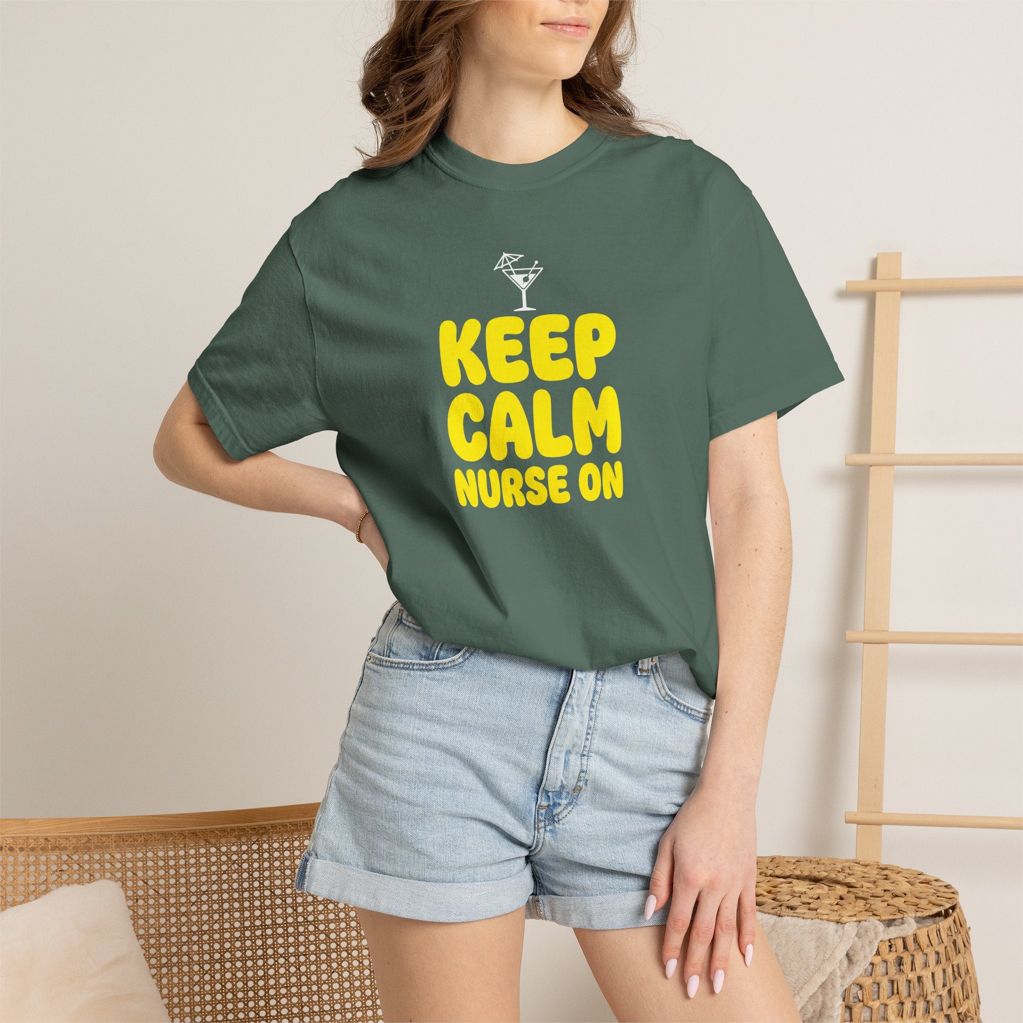 Nurse T-Shirt - "Keep Calm Nurse On" Funny Nursing Quote Unisex Tee, Nurse Appreciation Gift