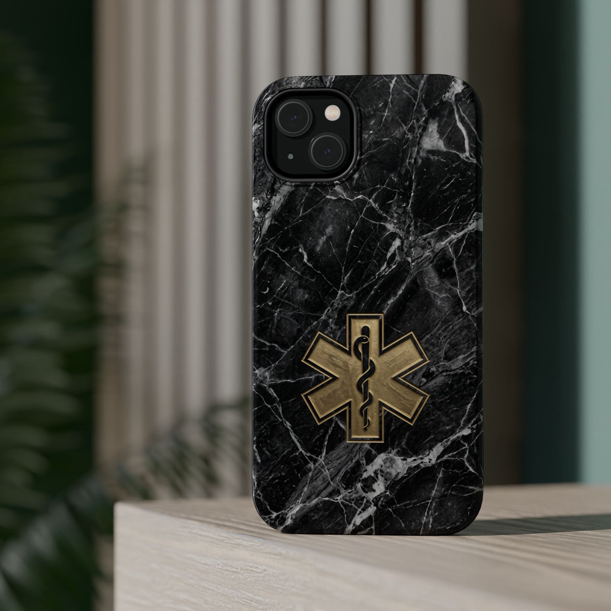 Paramedic/EMT Marble Phone Case — Magnetic Wireless Charging Cover