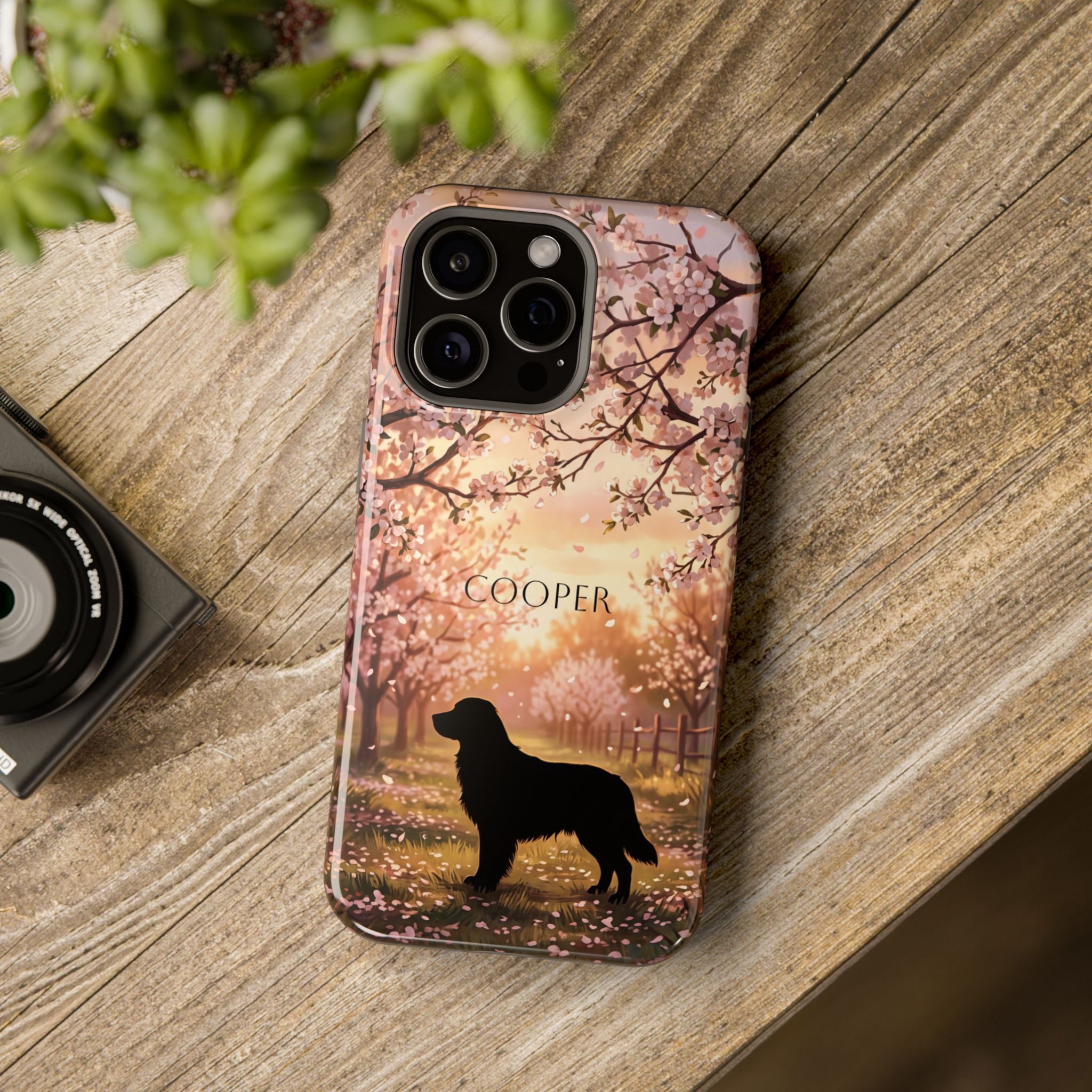 Personalized Golden Retriever Autumn Forest Phone Case — Wireless Charging Cover