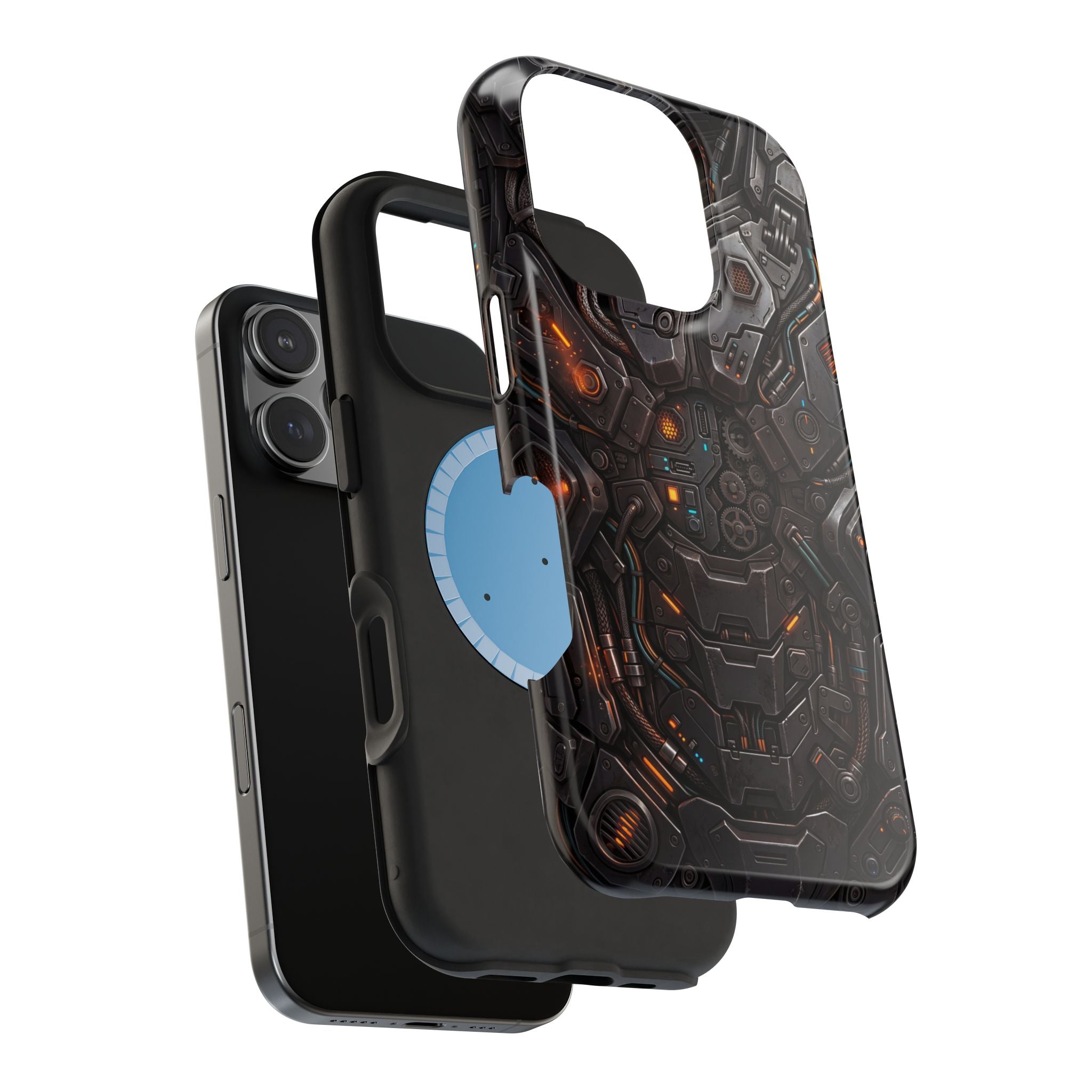 Mech Armor Phone Case — Industrial Circuit Wireless Charging Cover