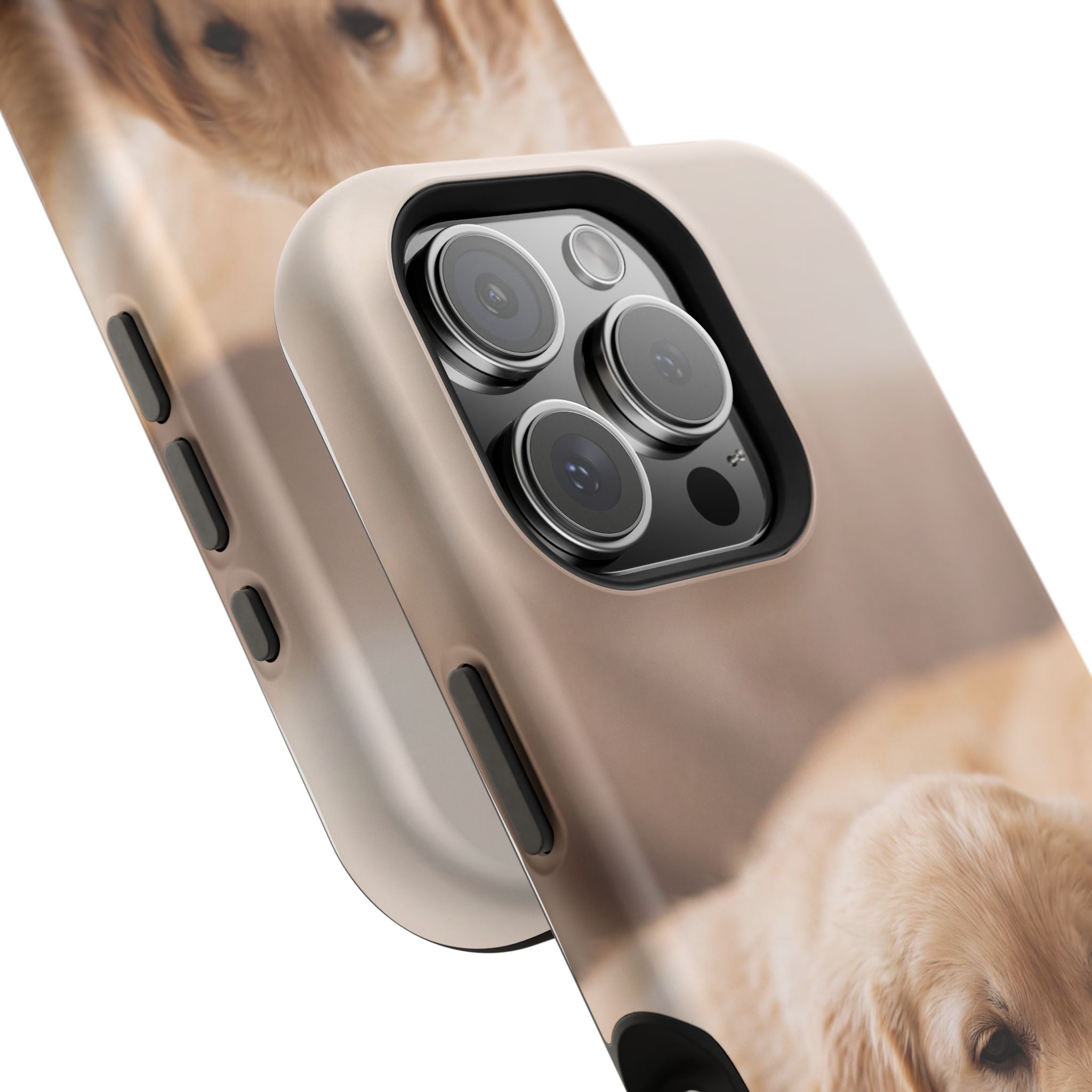 Golden Retriever Puppy Phone Case — Impact-Resistant Wireless Charging Cover