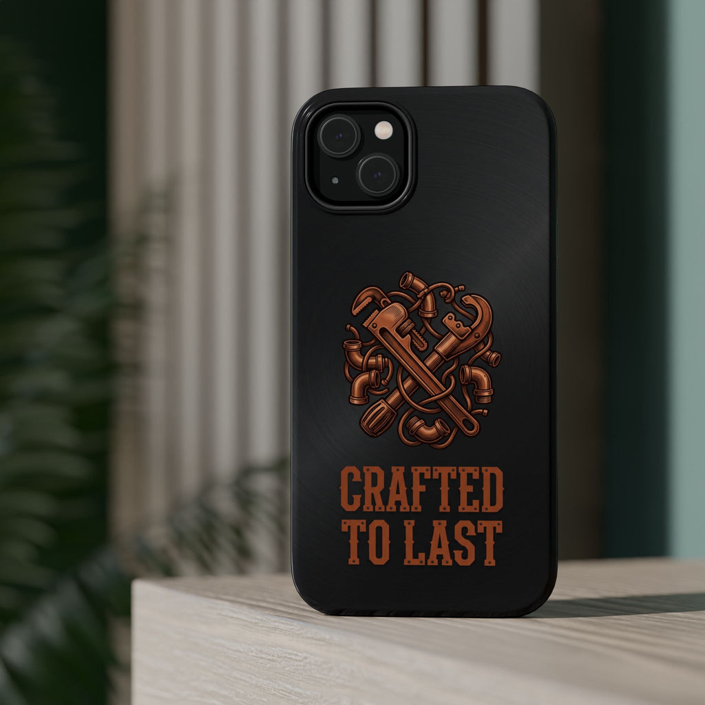 Crafted to Last Phone Case — Crossed Wrenches Wireless Charging Cover