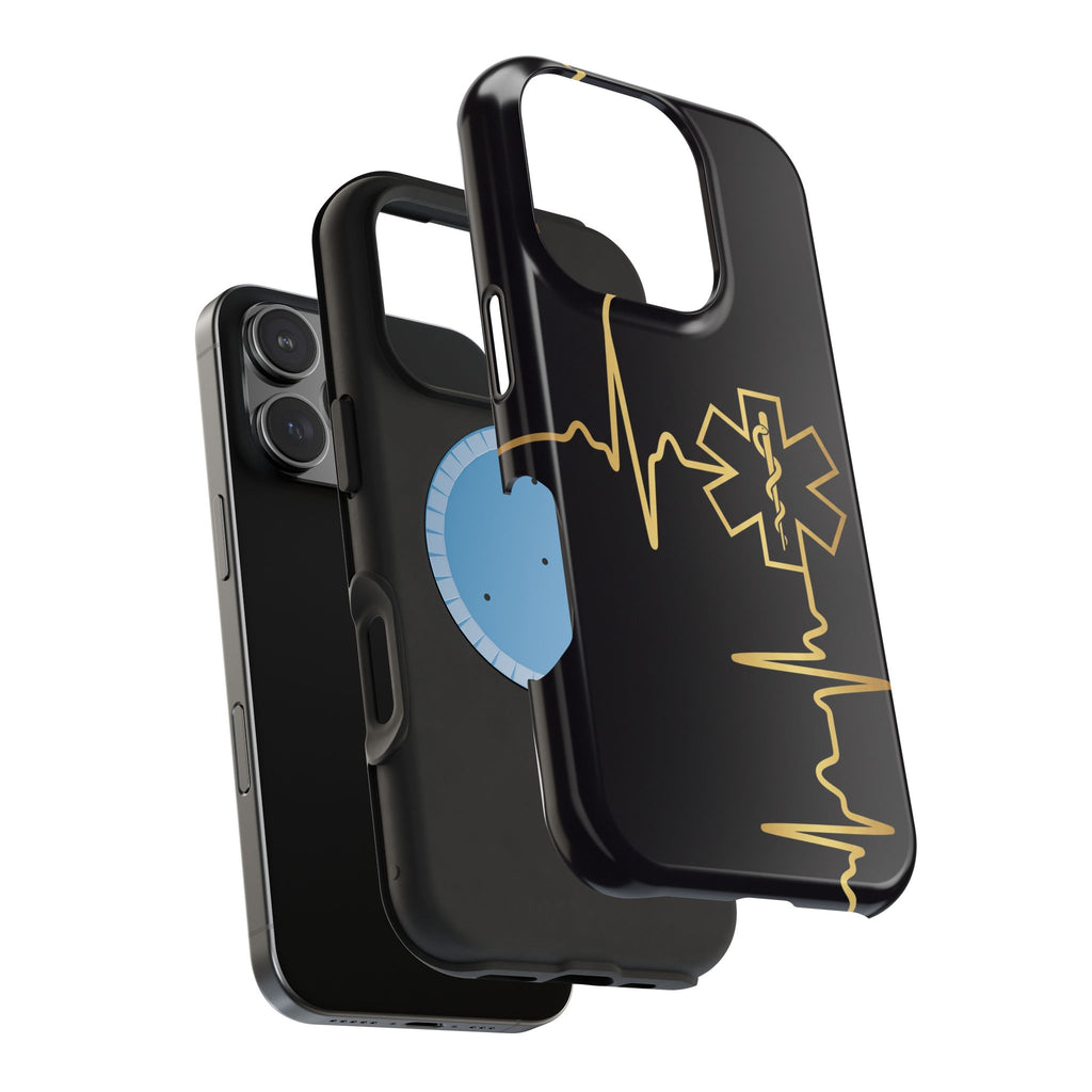 Paramedic/EMT Heartbeat Line Phone Case — Magnetic Wireless Charging Cover
