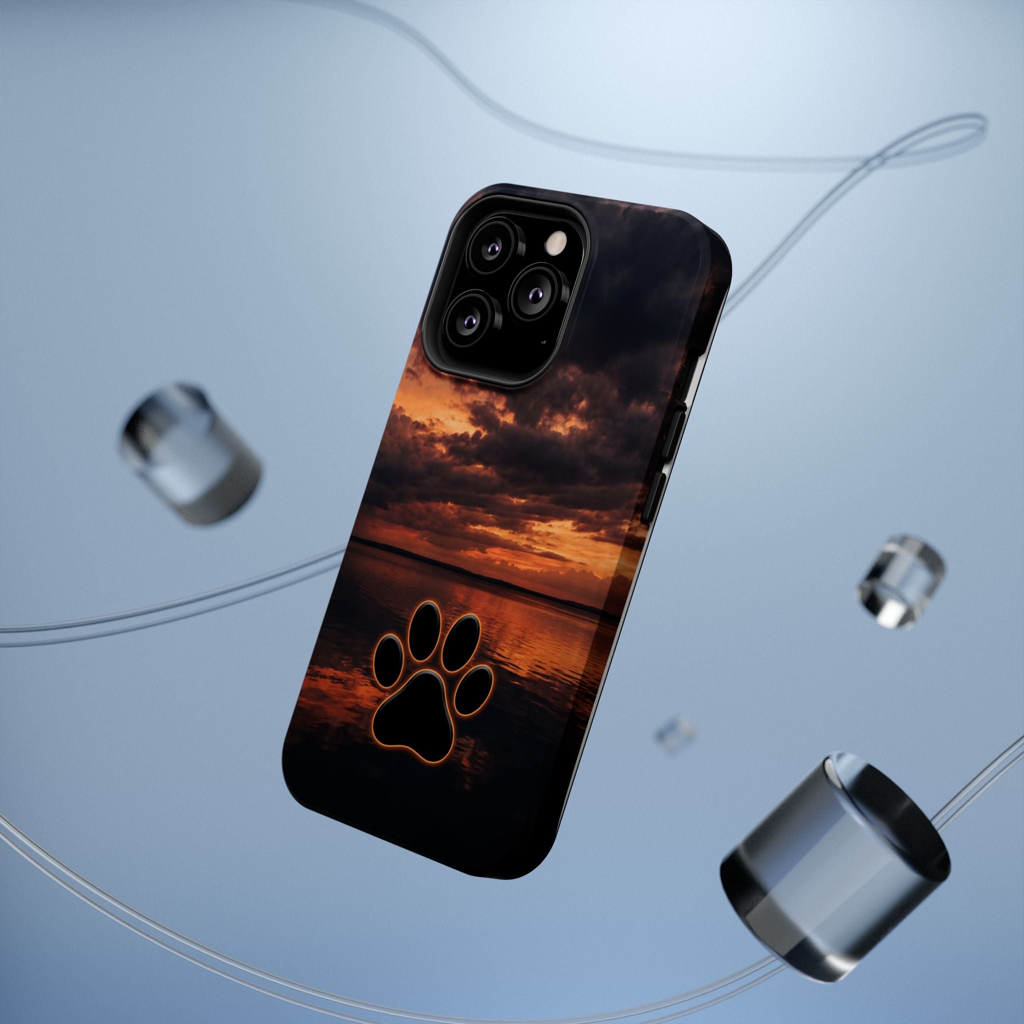 Paw Sunset Magnetic Impact-Resistant Phone Case for iPhone and Samsung Galaxy series